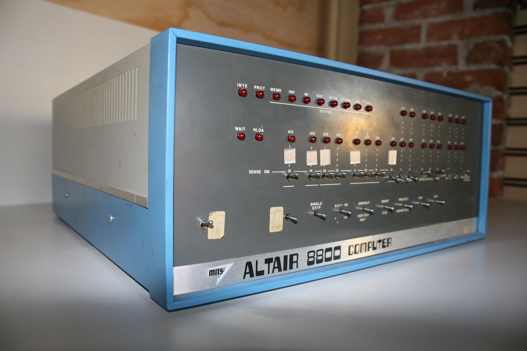 MITS Altair 8800 computer with front panel switches and LEDs