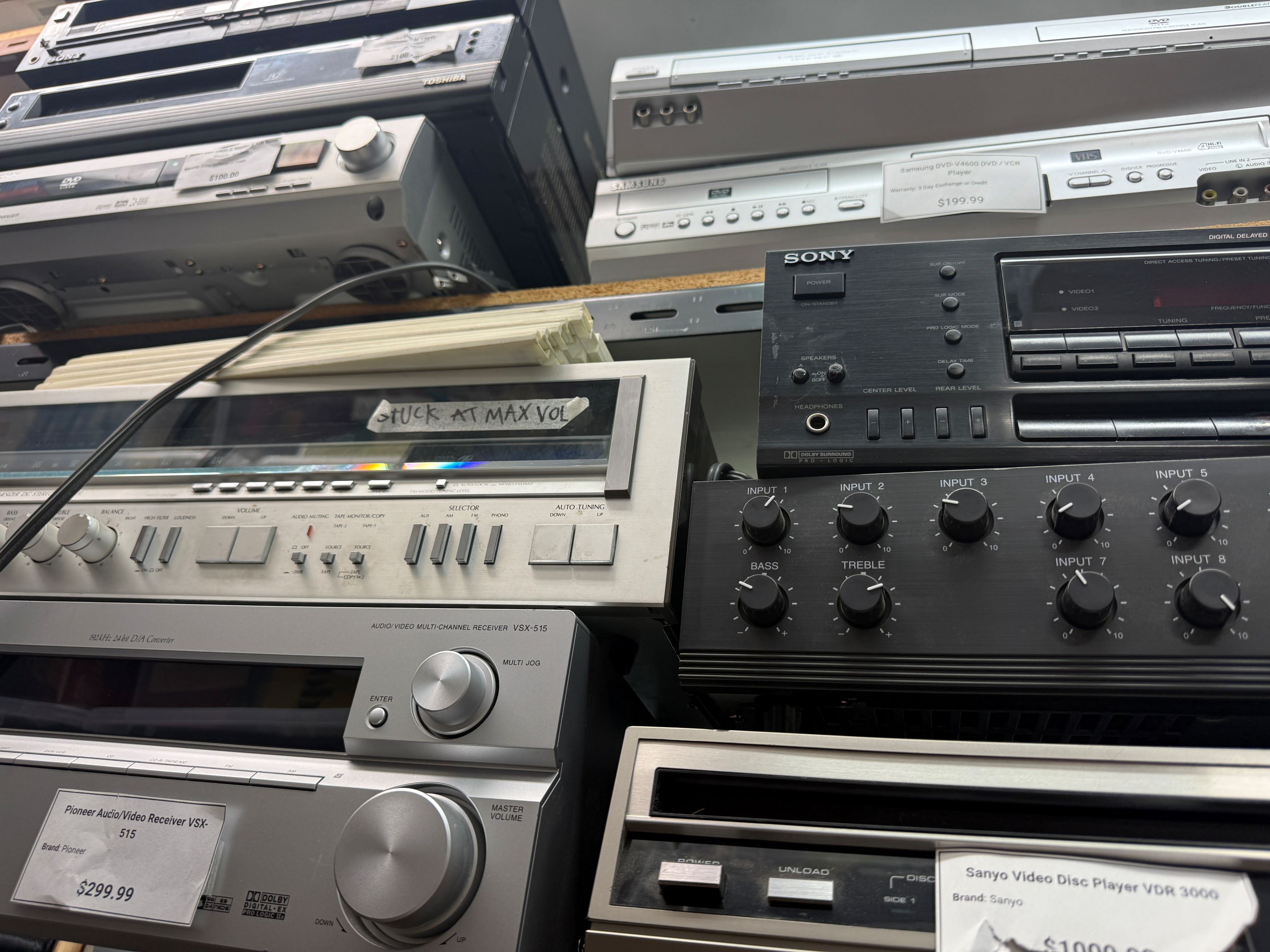 VCRs awaiting recycling